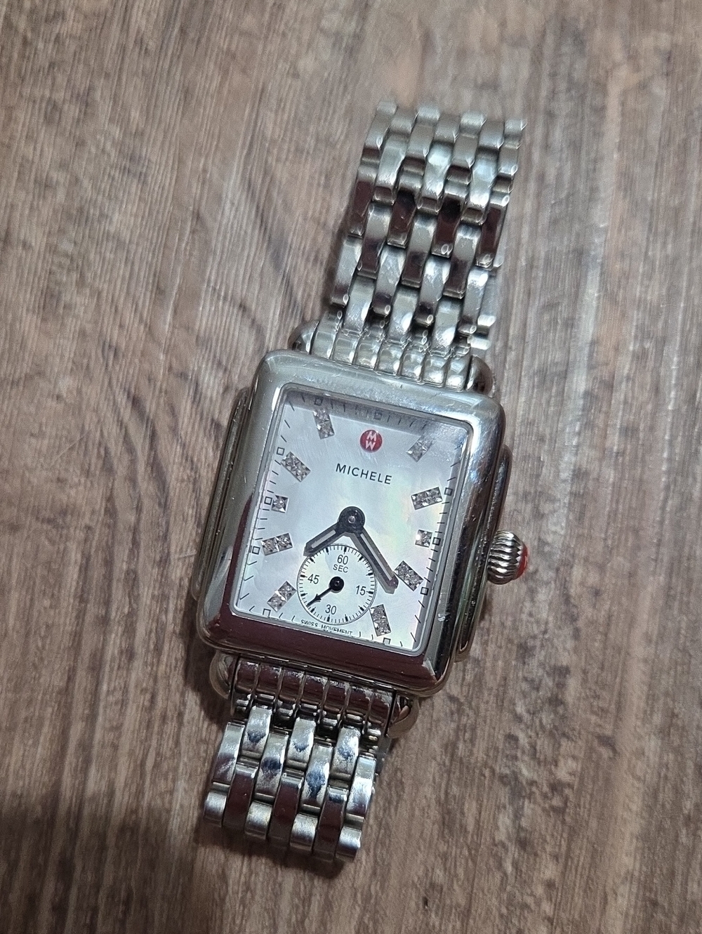 MICHELE Deco diamond Steel Watch